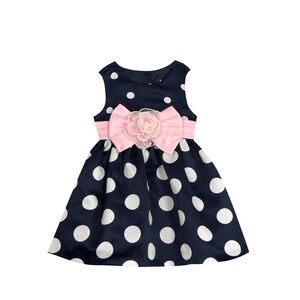 Rare Editions 4T girl dress. Polka dots with pink sash. Used 2 times.